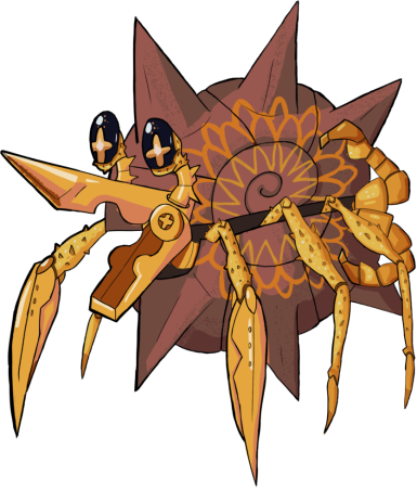 Female Gold Long-Nosed Wheel Crab