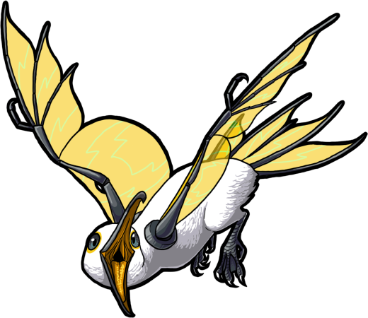 Male Gold Glass-Winged Mew