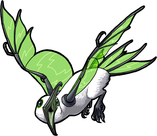 Female Green Glass-Winged Mew