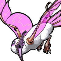 Male Pink Glass-Winged Mew